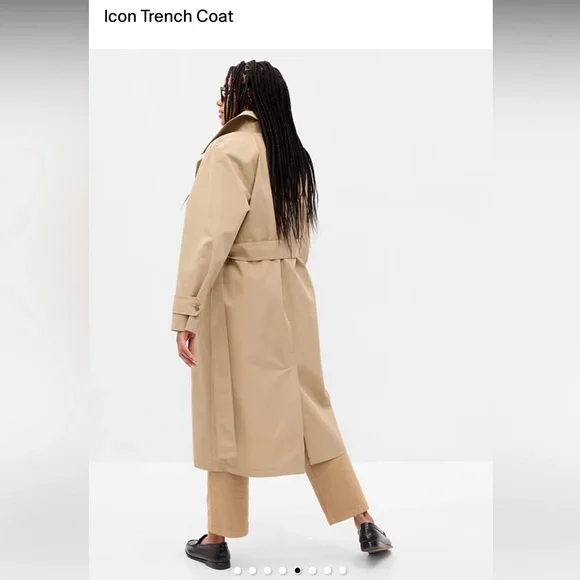 GAP Icon Khaki Tan Trench Coat - Picture 5 of 9